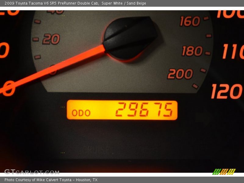 Super White / Sand Beige 2009 Toyota Tacoma V6 SR5 PreRunner Double Cab