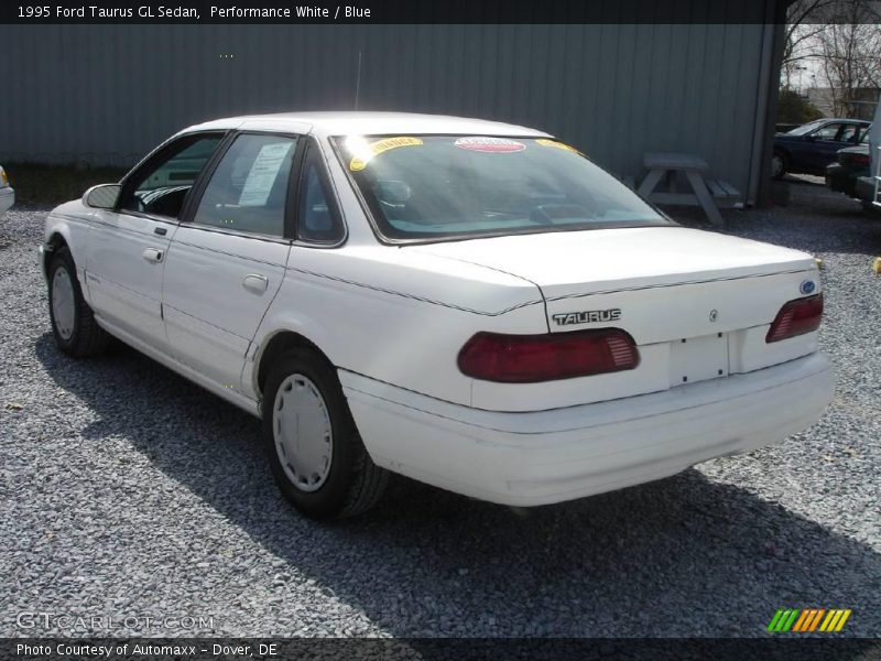 Performance White / Blue 1995 Ford Taurus GL Sedan
