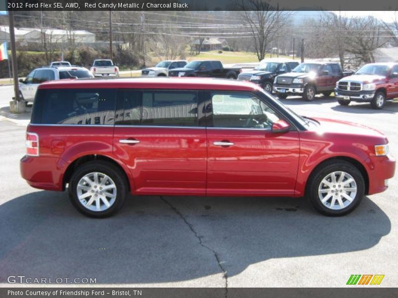Red Candy Metallic / Charcoal Black 2012 Ford Flex SEL AWD