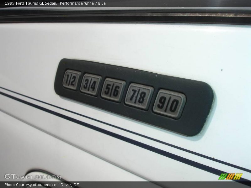 Performance White / Blue 1995 Ford Taurus GL Sedan