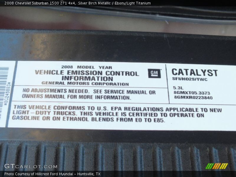 Silver Birch Metallic / Ebony/Light Titanium 2008 Chevrolet Suburban 1500 Z71 4x4