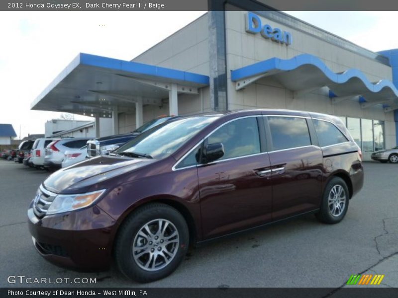 Dark Cherry Pearl II / Beige 2012 Honda Odyssey EX
