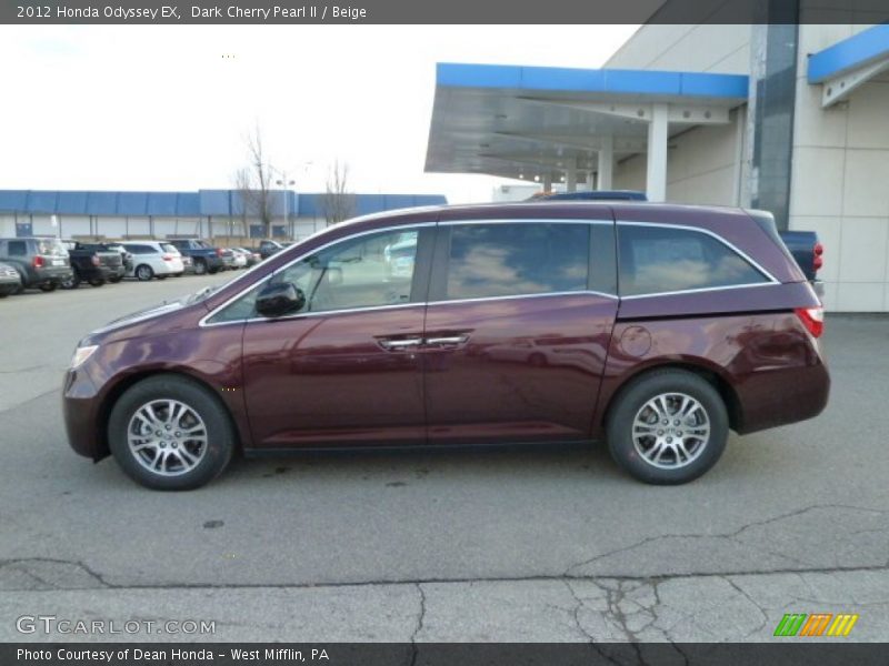 Dark Cherry Pearl II / Beige 2012 Honda Odyssey EX