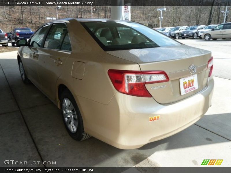Sandy Beach Metallic / Ivory 2012 Toyota Camry LE