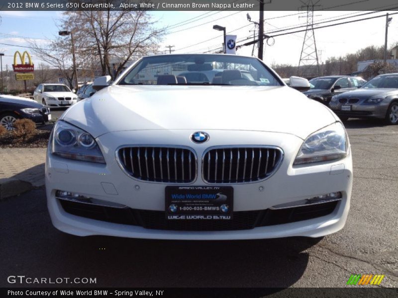 Alpine White / Cinnamon Brown Nappa Leather 2012 BMW 6 Series 650i Convertible