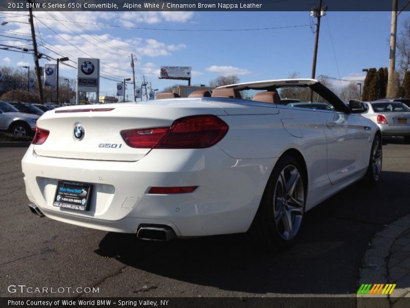 Alpine White / Cinnamon Brown Nappa Leather 2012 BMW 6 Series 650i Convertible