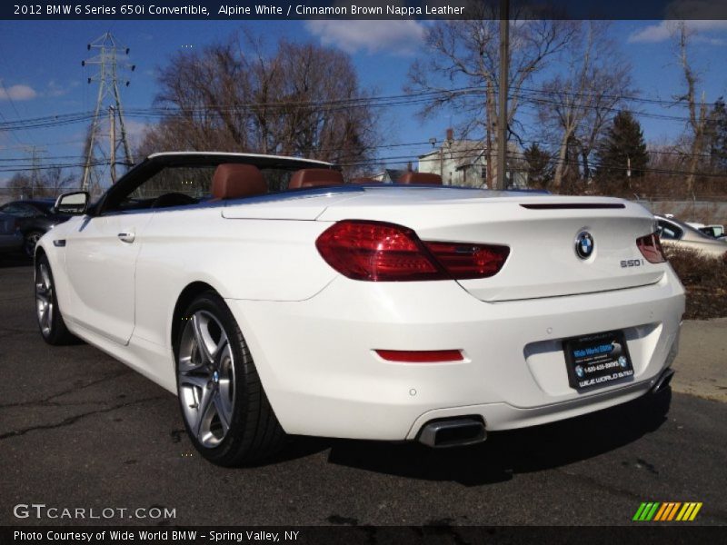 Alpine White / Cinnamon Brown Nappa Leather 2012 BMW 6 Series 650i Convertible