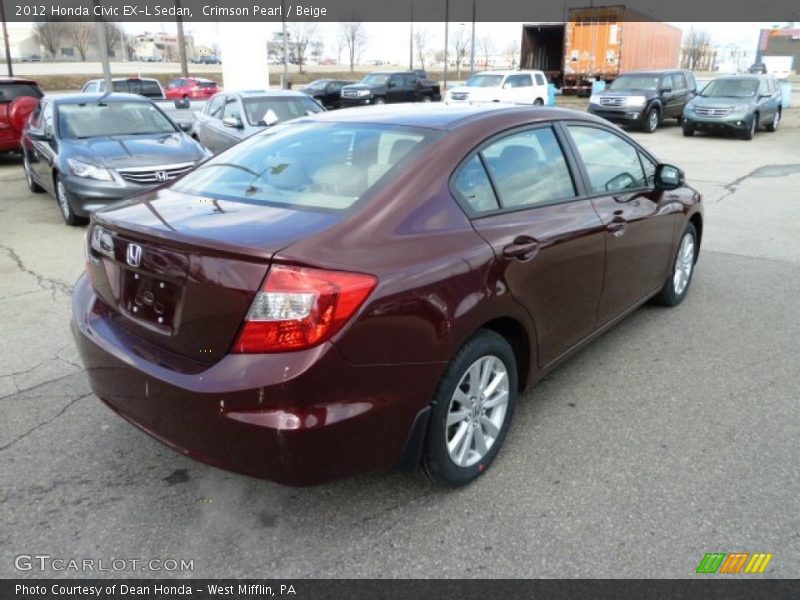 Crimson Pearl / Beige 2012 Honda Civic EX-L Sedan