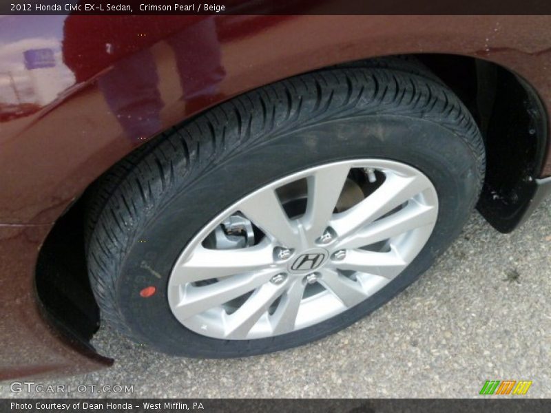 Crimson Pearl / Beige 2012 Honda Civic EX-L Sedan