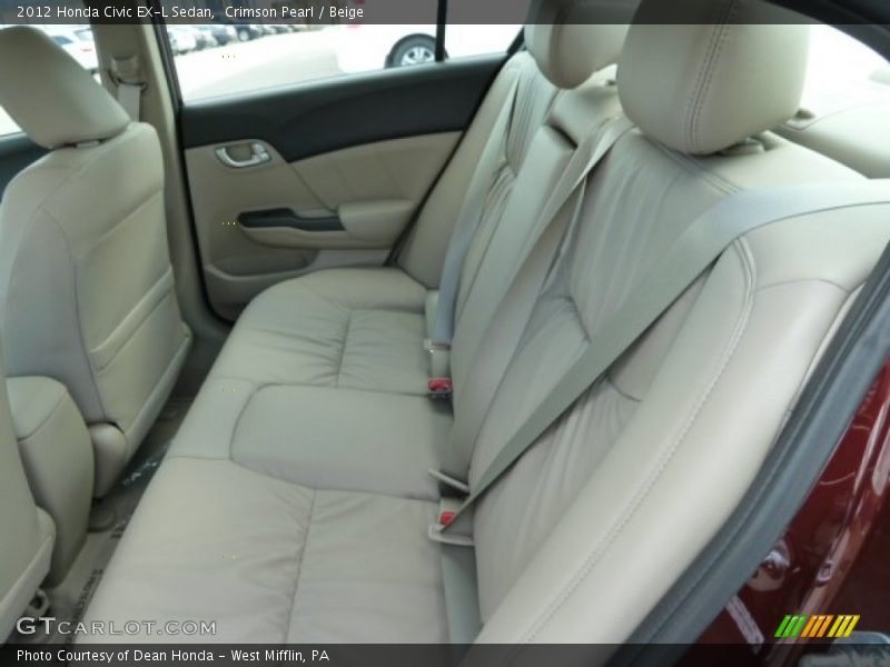 Crimson Pearl / Beige 2012 Honda Civic EX-L Sedan