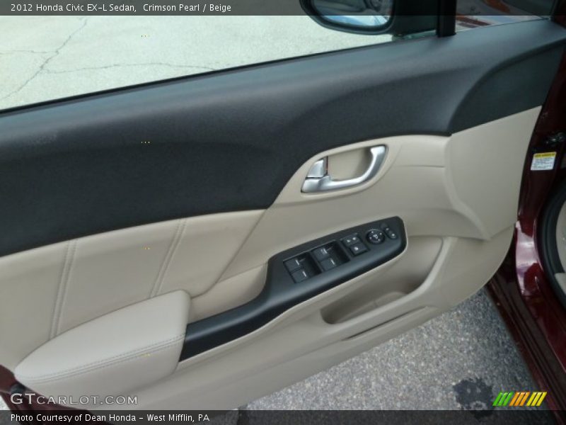 Crimson Pearl / Beige 2012 Honda Civic EX-L Sedan
