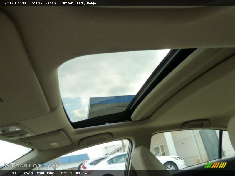Crimson Pearl / Beige 2012 Honda Civic EX-L Sedan