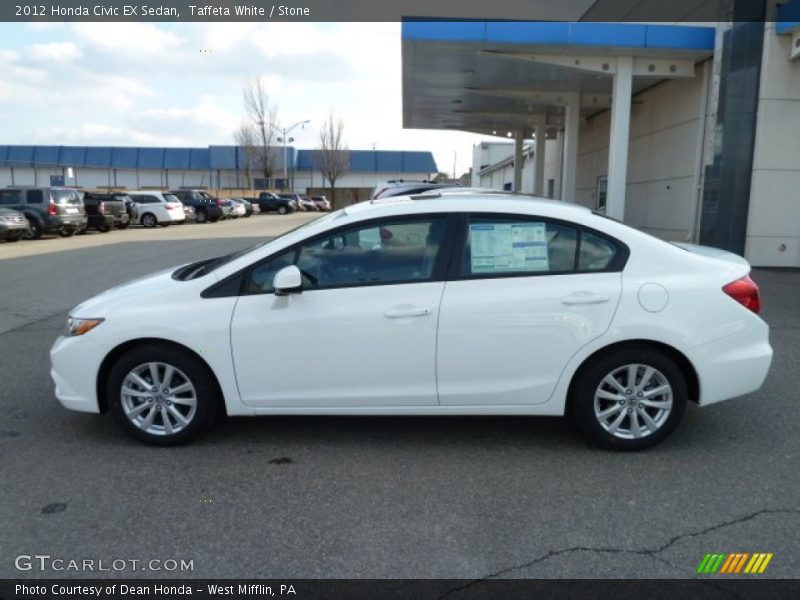 Taffeta White / Stone 2012 Honda Civic EX Sedan
