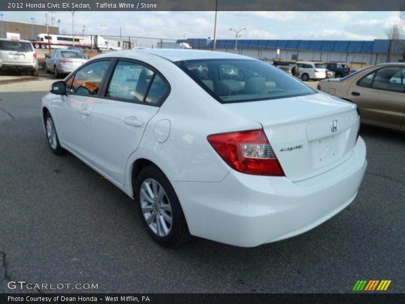Taffeta White / Stone 2012 Honda Civic EX Sedan