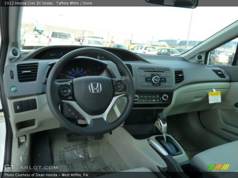 Taffeta White / Stone 2012 Honda Civic EX Sedan