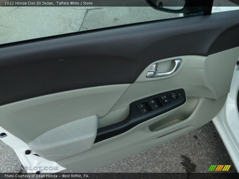 Taffeta White / Stone 2012 Honda Civic EX Sedan