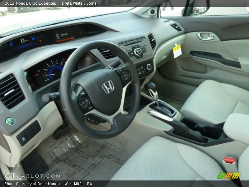 Taffeta White / Stone 2012 Honda Civic EX Sedan