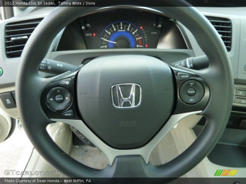 Taffeta White / Stone 2012 Honda Civic EX Sedan