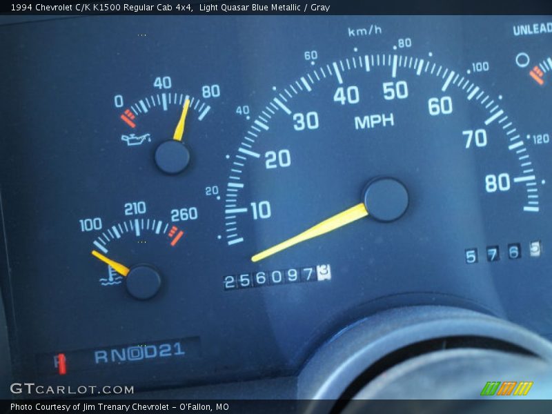 Light Quasar Blue Metallic / Gray 1994 Chevrolet C/K K1500 Regular Cab 4x4