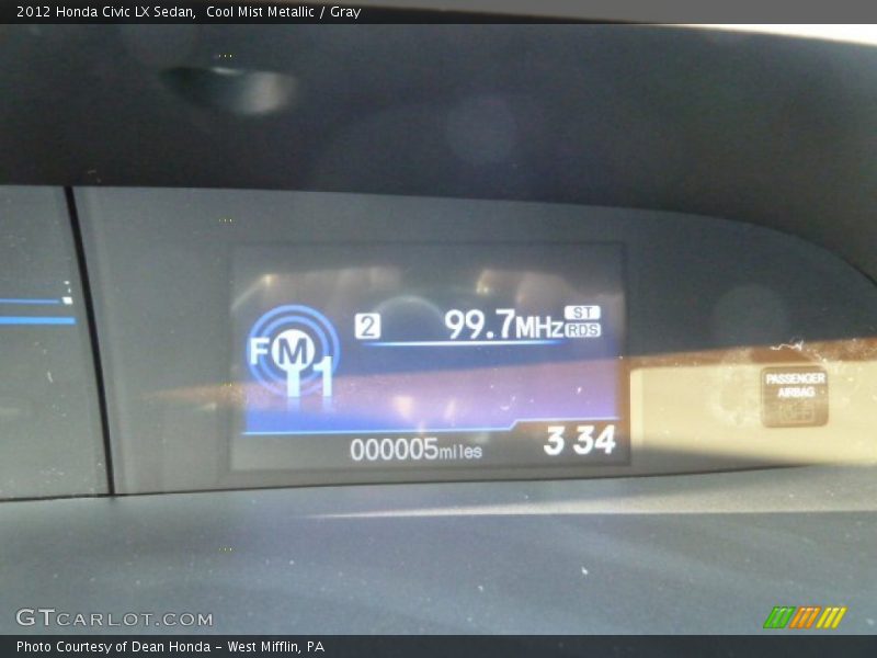 Cool Mist Metallic / Gray 2012 Honda Civic LX Sedan