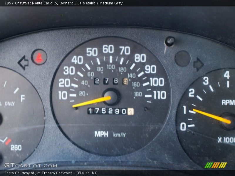 Adriatic Blue Metallic / Medium Gray 1997 Chevrolet Monte Carlo LS