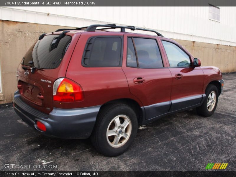 Merlot Red / Gray 2004 Hyundai Santa Fe GLS 4WD