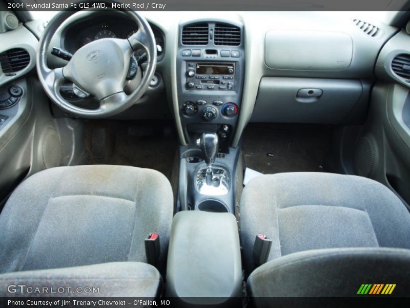 Merlot Red / Gray 2004 Hyundai Santa Fe GLS 4WD