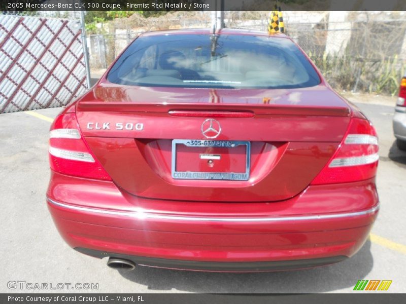 Firemist Red Metallic / Stone 2005 Mercedes-Benz CLK 500 Coupe