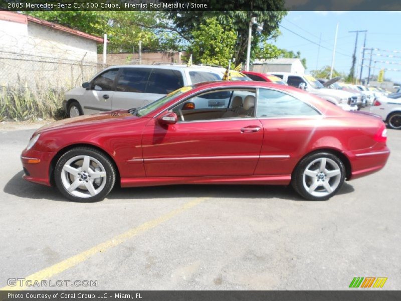 Firemist Red Metallic / Stone 2005 Mercedes-Benz CLK 500 Coupe