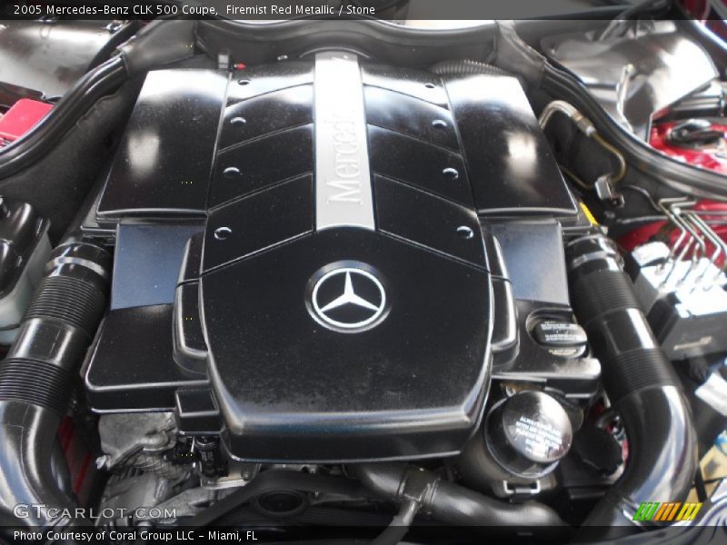 Firemist Red Metallic / Stone 2005 Mercedes-Benz CLK 500 Coupe