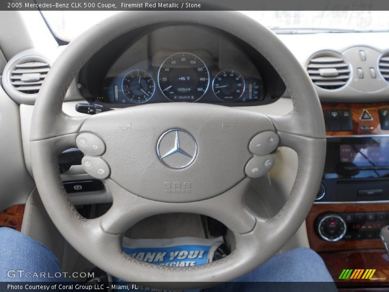 Firemist Red Metallic / Stone 2005 Mercedes-Benz CLK 500 Coupe