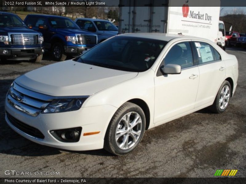 White Suede / Medium Light Stone 2012 Ford Fusion SE