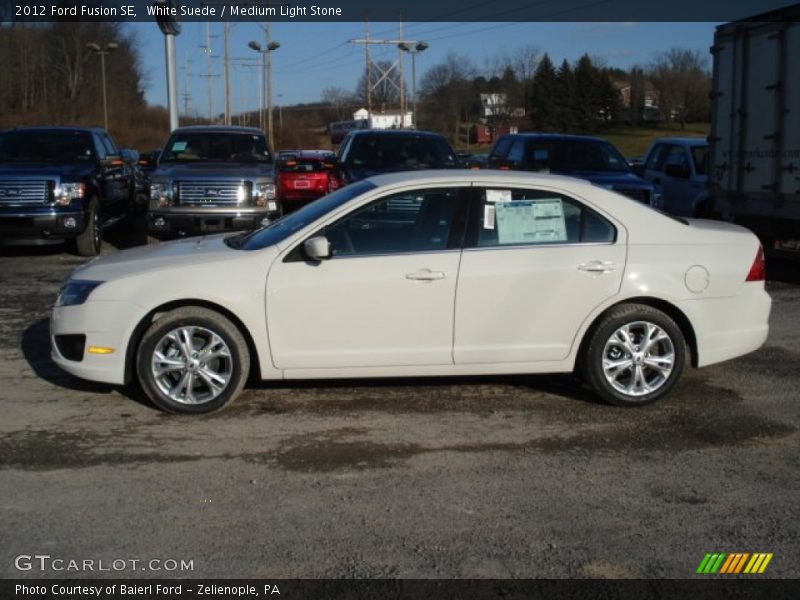White Suede / Medium Light Stone 2012 Ford Fusion SE