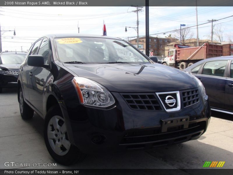 Wicked Black / Black 2008 Nissan Rogue S AWD