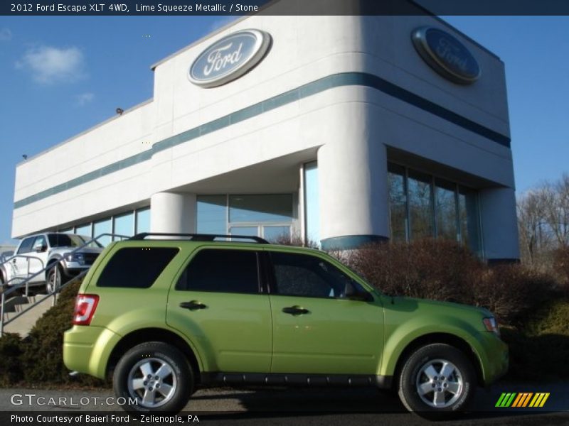 Lime Squeeze Metallic / Stone 2012 Ford Escape XLT 4WD