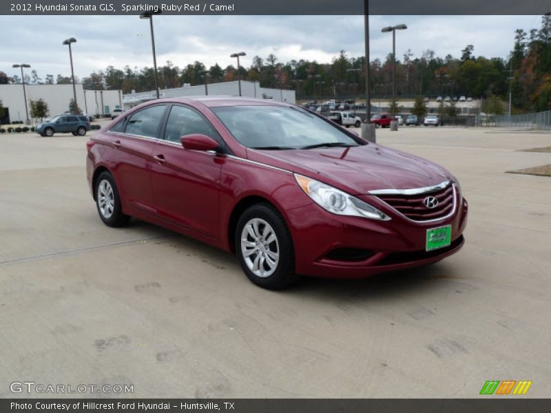 Sparkling Ruby Red / Camel 2012 Hyundai Sonata GLS