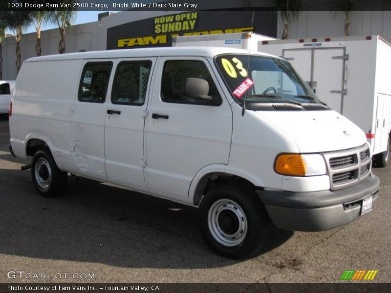 Bright White / Dark Slate Gray 2003 Dodge Ram Van 2500 Cargo