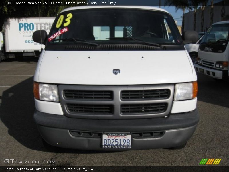 Bright White / Dark Slate Gray 2003 Dodge Ram Van 2500 Cargo