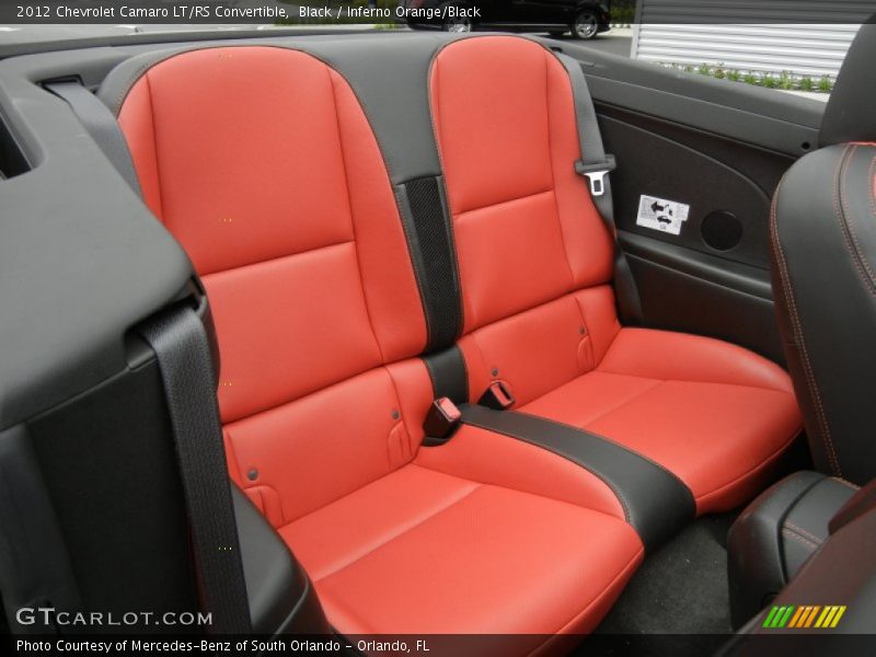 Rear Seat of 2012 Camaro LT/RS Convertible