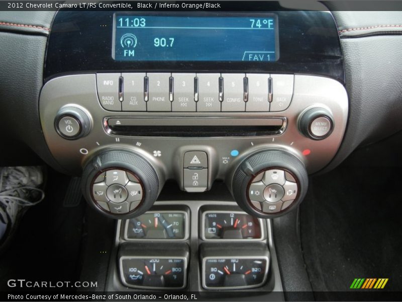 Controls of 2012 Camaro LT/RS Convertible
