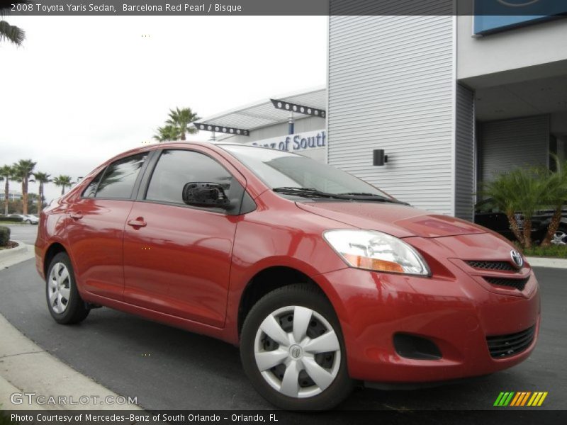 Barcelona Red Pearl / Bisque 2008 Toyota Yaris Sedan