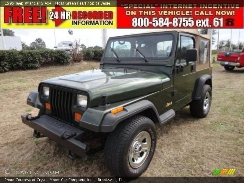 Moss Green Pearl / Spice Beige 1995 Jeep Wrangler S 4x4
