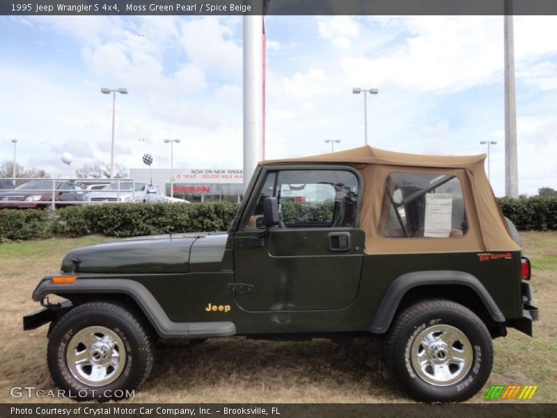 Moss Green Pearl / Spice Beige 1995 Jeep Wrangler S 4x4