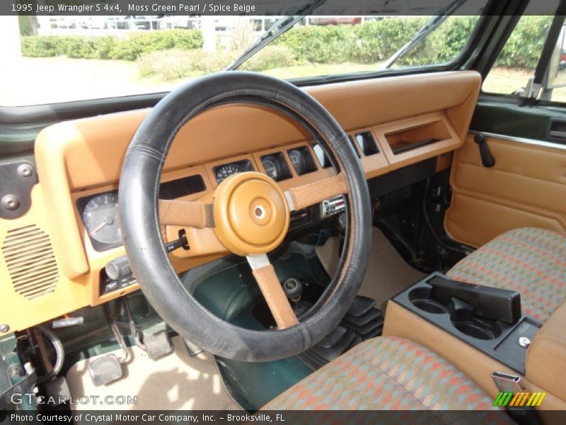 Moss Green Pearl / Spice Beige 1995 Jeep Wrangler S 4x4