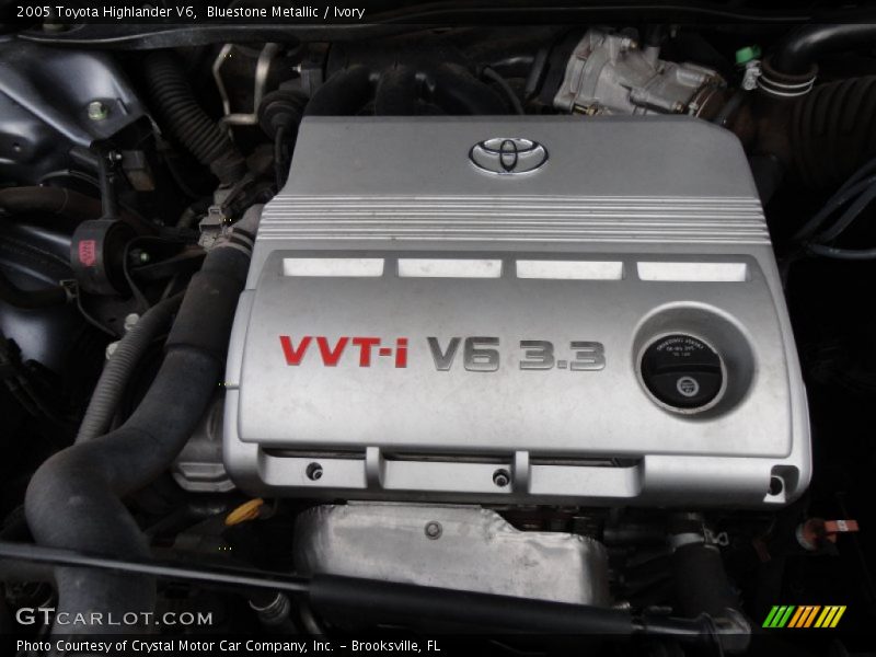 Bluestone Metallic / Ivory 2005 Toyota Highlander V6