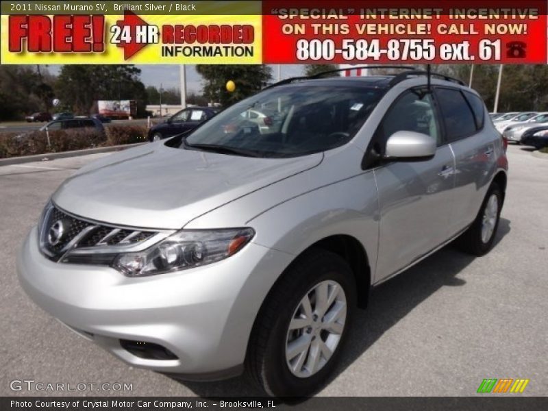 Brilliant Silver / Black 2011 Nissan Murano SV