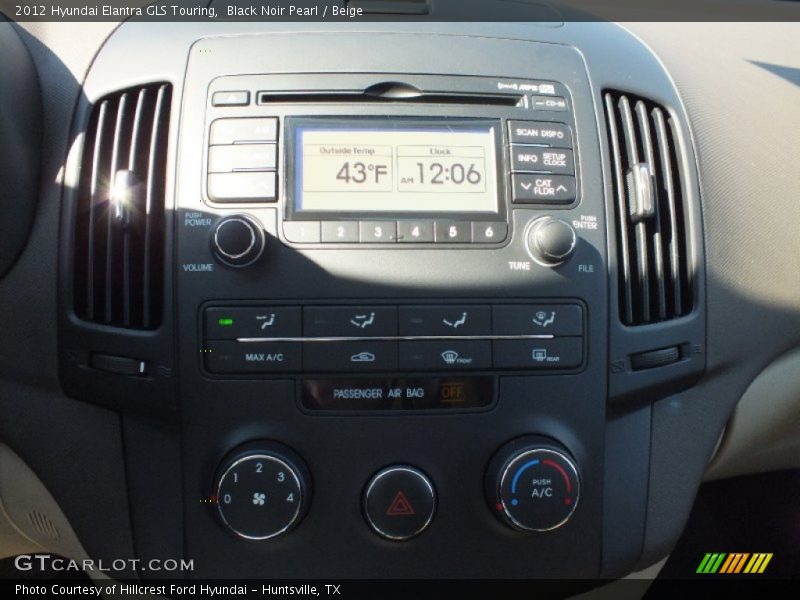 Black Noir Pearl / Beige 2012 Hyundai Elantra GLS Touring
