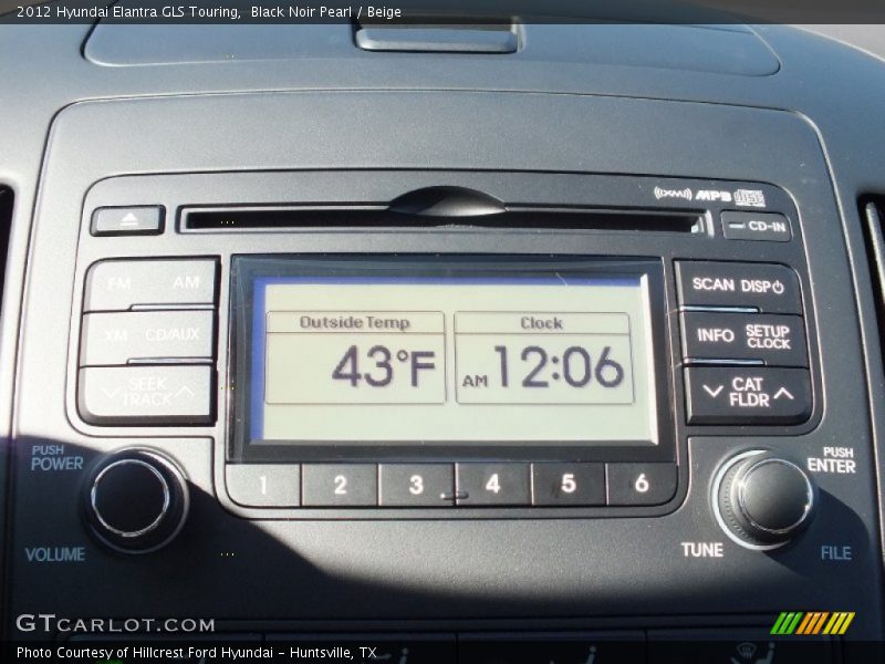 Black Noir Pearl / Beige 2012 Hyundai Elantra GLS Touring