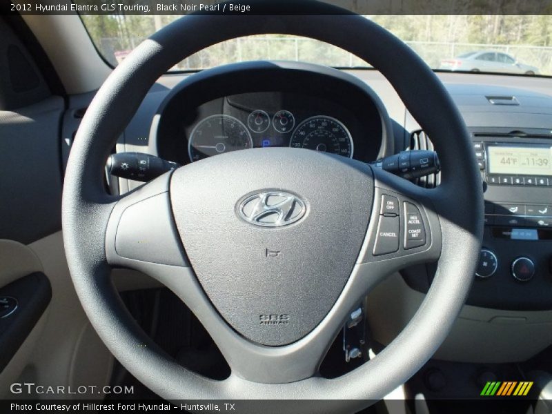 Black Noir Pearl / Beige 2012 Hyundai Elantra GLS Touring