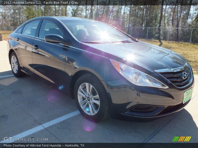 Pacific Blue Pearl / Gray 2012 Hyundai Sonata GLS